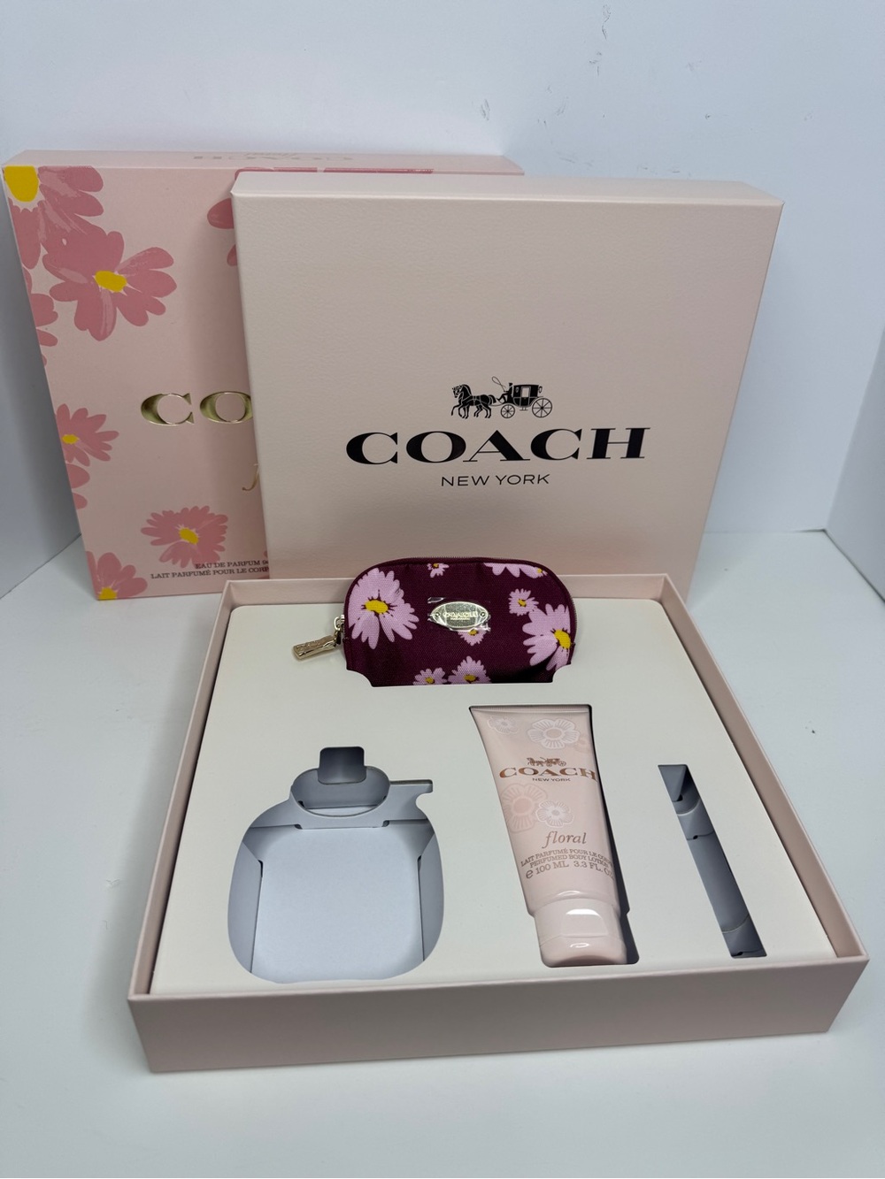 Coach Floral Body Lotion 1OO ML and Makeup Pouch